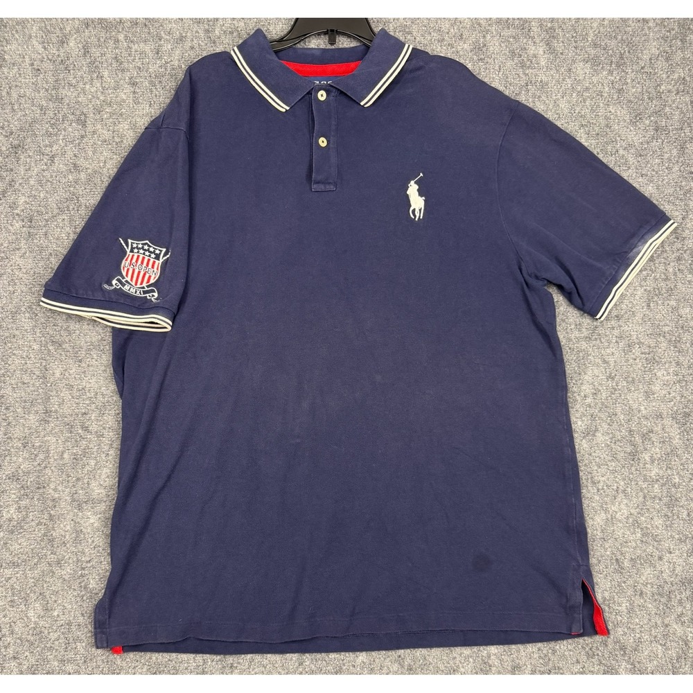 Polo Ralph Lauren Golf US Open 2011 MMXI Big Pony Polo Shirt Mens XL Navy Blue